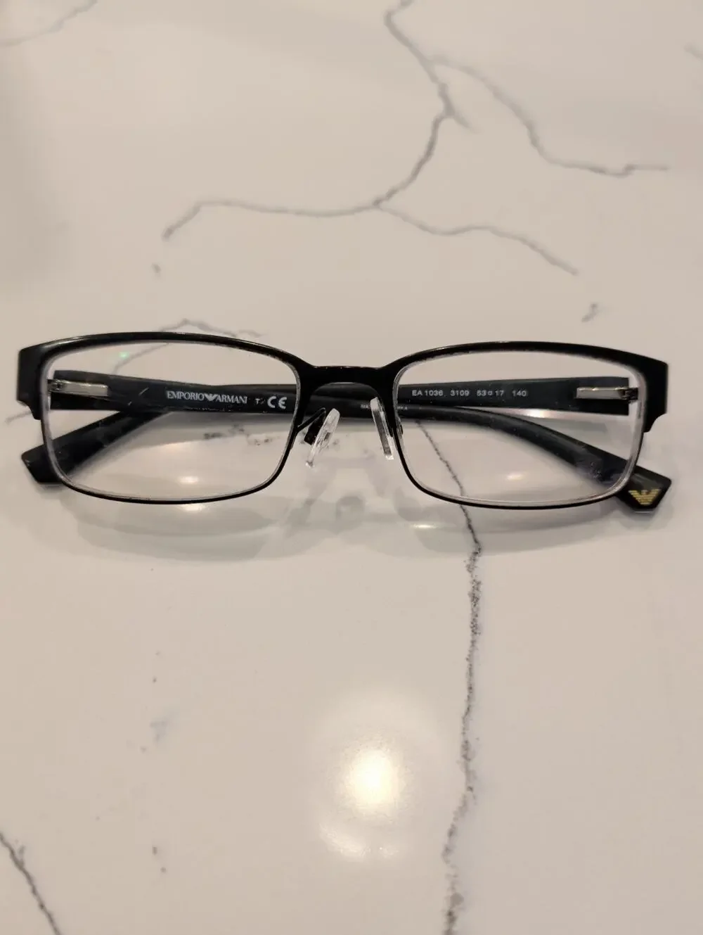 Emporio Armani Eyeglasses Frame EA 1036 3109 Black 53-17-140 Rectangular
